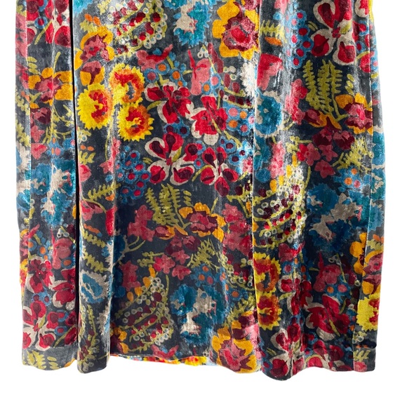 NWT LOFT Crushed Velvet Dark Floral Sleeveless Shift Dress Small - Picture 4 of 8